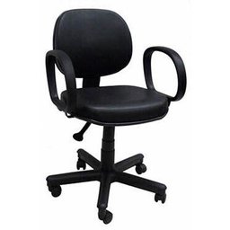 Cadeira de Escritório Executiva Lisa Base Trapézio - Martiflex - Corino Preto - 6