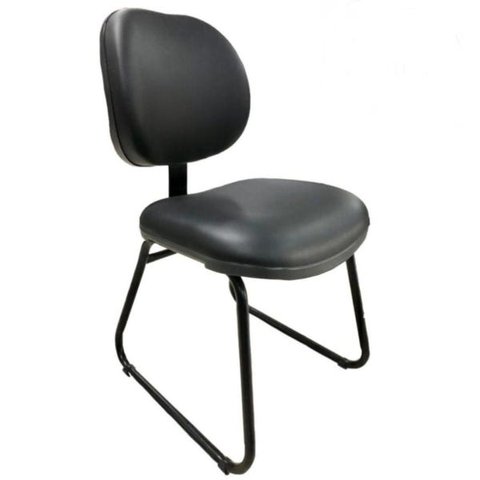 Cadeira de Escritório Executiva Lisa Base Trapézio - Martiflex - Corino Preto