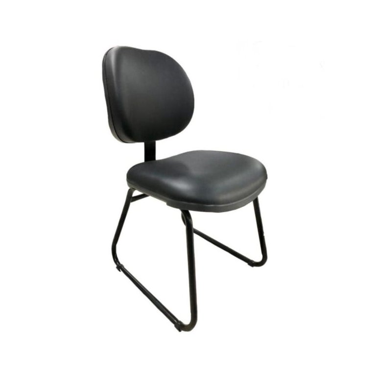 Cadeira de Escritório Executiva Lisa Base Trapézio - Martiflex - Corino Preto