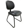 Cadeira de Escritório Executiva Lisa Base Trapézio - Martiflex - Corino Preto - 1