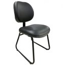 Ver imagem 1 de Cadeira de Escritório Executiva Lisa Base Trapézio - Martiflex - Corino Preto