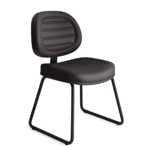 Cadeira de Escritório Executiva Costurada Base Trapézio - Martiflex - Corino Preto