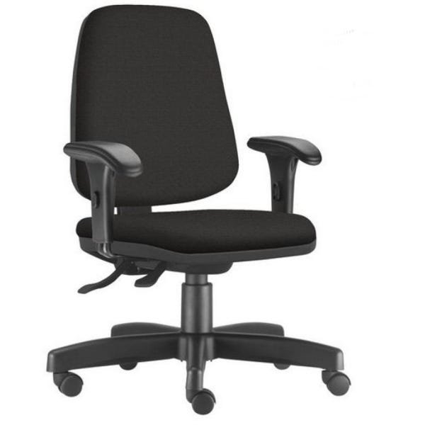 Cadeira de Escritório Diretor Job Giratória - Crepe Preto - Frisokar - 1