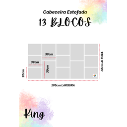 Cabeceira Estofada King 13 Blocos Não É Segredo Linho Cru 195x60 - 4
