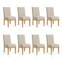 Ver imagem 1 de Kit 8 Cadeiras de Jantar Brisa Suede Base de Madeira - Pallazio Cor:Cappuccino
