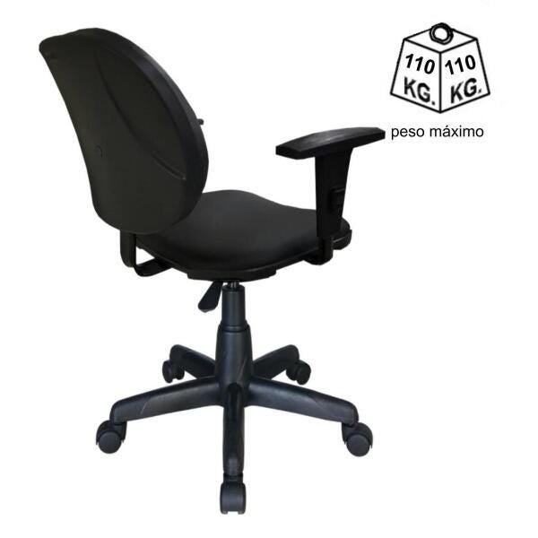 Cadeira Executiva Lisa Giratória com Braços Reguláveis - Martiflex - Cor Preta - 31003 - 4