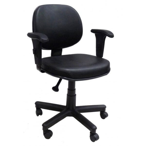 Cadeira Executiva Lisa Giratória com Braços Reguláveis - Martiflex - Cor Preta - 31003 - 10