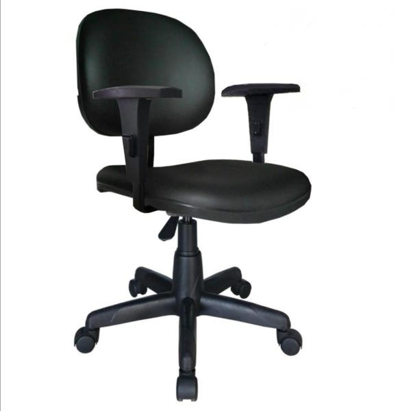 Cadeira Executiva Lisa Giratória com Braços Reguláveis - Martiflex - Cor Preta - 31003