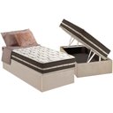 Ver imagem 1 de Cama Box Baú Solteiro: Colchão Molas Anjos Superlastic Classic + Base Crc Suede Clean(88x188)