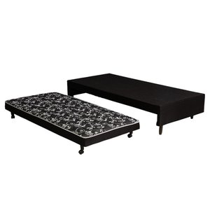 Cama Box Bicama Solteiro com Cama Auxiliar 88x188 Estrutura Madeira Eucalipto Reforçada para Hóspede