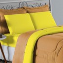 Ver imagem 3 de Kit Edredom Dupla Face + Jogo de Lençol Casal Viúva Nobre 7 Peças Malha 100% Algodão - Cobre /