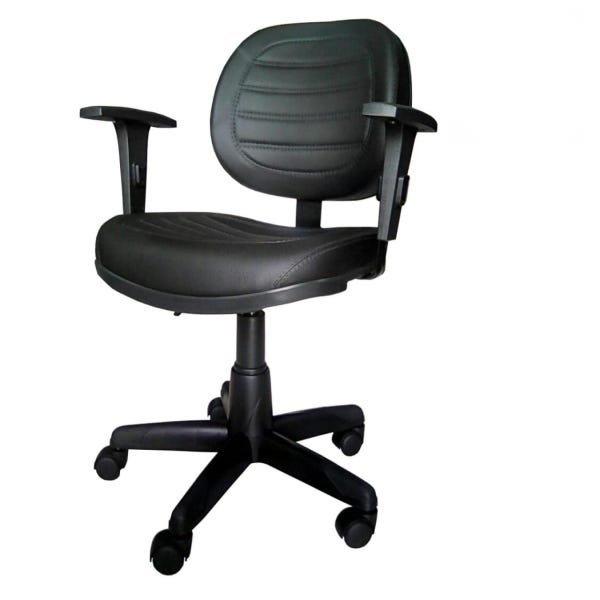 Cadeira Executiva Costurada Giratória com Braços Reguláveis - Martiflex - Cor Preta - 31005