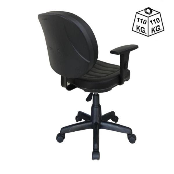Cadeira Executiva Costurada Giratória com Braços Reguláveis - Martiflex - Cor Preta - 31005 - 4