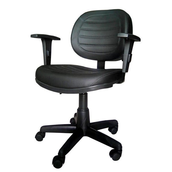 Cadeira Executiva Costurada Giratória com Braços Reguláveis - Martiflex - Cor Preta - 31005 - 11