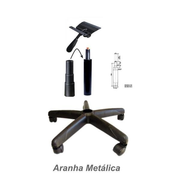 Cadeira Executiva Costurada Giratória com Braços Reguláveis - Martiflex - Cor Preta - 31005 - 7
