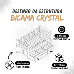 Bicama 3 Gavetas Crystal na Cor Mel + 2 Colchões Ortobom D28 - 8