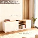 Ver imagem 7 de Rack para TV até 55 Polegadas MDF 130cm Home Sala Moderna Branco/Naturale