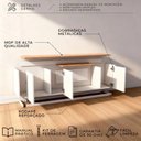 Ver imagem 6 de Rack para TV até 55 Polegadas MDF 130cm Home Sala Moderna Branco/Naturale