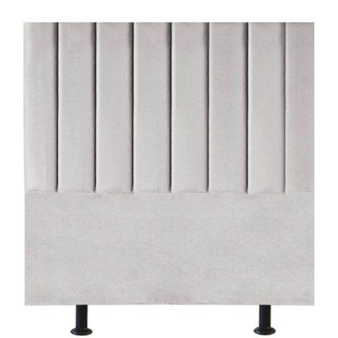 Cabeceira de Cama Solteiro Box 100 Cm Taís Suede Cinza Claro