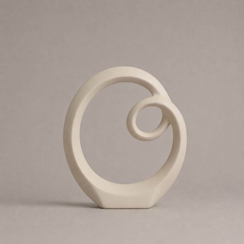 Arco Grande Decorativo de Cerâmica para Sala e Mesa Off White