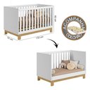 Ver imagem 2 de Quarto de Bebê Qencanto Slim com Cômoda 4355 e Berço 4315 Qmovi Branco Acetinado + Colchão Gazin