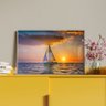 Quadro Decorativo Paisagem Mar Aberto com Moldura e Vidro Prata - 90x60 Cm - 4