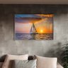 Quadro Decorativo Paisagem Mar Aberto com Moldura e Vidro Prata - 90x60 Cm - 1