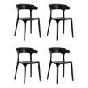 Ver imagem 2 de Kit 4 Cadeiras de Jantar Chifre Preta – Design Moderno em Polipropileno para Sala e Cozinha