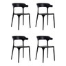 Kit 4 Cadeiras de Jantar Chifre Preta – Design Moderno em Polipropileno para Sala e Cozinha - 2