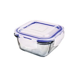 POTE DE VIDRO HERMETICO QUADRADO 300 ML AZUL - 1