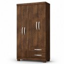 Ver imagem 1 de Guarda Roupa Quarto Solteiro 100cm 4 Portas 2 Gavetas Basic Moderno Luxo Madeira MDP