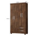 Ver imagem 3 de Guarda Roupa Quarto Solteiro 100cm 4 Portas 2 Gavetas Basic Moderno Luxo Madeira MDP