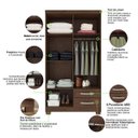 Ver imagem 4 de Guarda Roupa Quarto Solteiro 100cm 4 Portas 2 Gavetas Basic Moderno Luxo Madeira MDP