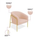 Ver imagem 3 de Poltrona Sala Industrial Alta Dourado Stella Veludo Rosê D03 - D’Rossi