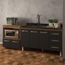 Armário Cozinha Balcão Gabinete de Pia 140 Cm Carine e Balcão para Microondas e Forno Elétrico - 5