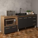 Ver imagem 6 de Armário Cozinha Balcão Gabinete de Pia 140 Cm Carine e Balcão para Microondas e Forno Elétrico