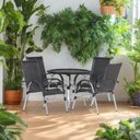 Ver imagem 2 de 6 Cadeiras Vênus Alumínio e Mesa com Tampo Tramado para Jardim Piscina e Área Trama Original