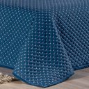 Ver imagem 4 de Kit Cobre Leito Colcha Vênus Casal Dupla Face Micropercal 200 Fios Liso 3 Peças - Azul Marinho Casa