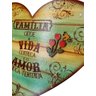 Placa Decorativa Coração Frases Família (30x27) com Ganchos - 2