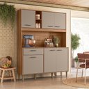Ver imagem 2 de Cozinha Compacta Erva Doce 140 6 Portas 1 Gaveta Ipê/fendy - Nicioli