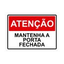 Ver imagem 1 de Placa de Sinalização Atenção Mantenha a Porta Fechada em Pvc