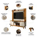 Ver imagem 3 de Painel Tv 55 Pol Lana e Rack 180cm Color Nature/off Flex L06 - Mpozenato