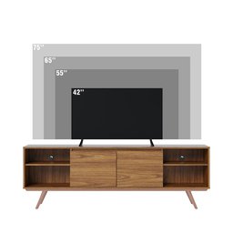 Rack para Tv Ate 70 Polegadas Omega com 2 Portas Jatoba Colibri Moveis - 4