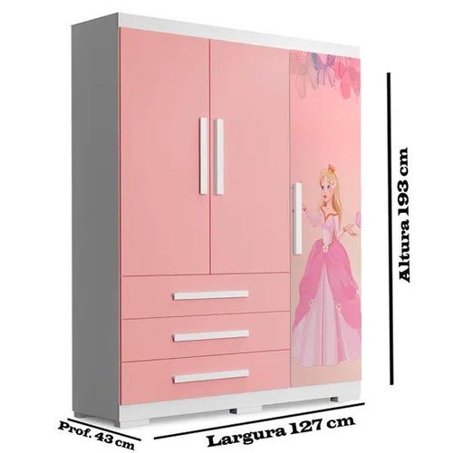 Jogo de Quarto Temático Feminino Infantil 4 Peças - Lara Princesa Rosa -  Home Shop Móveis - Loja virtual