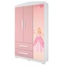 Cama e Guarda-Roupa Infantil Princesa new Rosa - 3