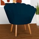Ver imagem 3 de Kit 2 Poltronas Decorativa para Sala de Estar Charm Suede Azul Marinho - Montanaris Decor MD MONTANA