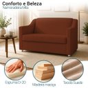Ver mais imagens de Kit Namoradeira + 4 Poltronas Decorativas para Sala Mila Suede Cores Pé de Plastico Cromado