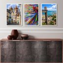 Ver imagem 2 de Kit 3 Quadros Fotografias Salvador- Bahia 24x18cm - com Vidro:madeira Preta