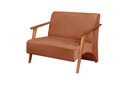 Ver imagem 1 de Poltrona Namoradeira Venus Braço Madeira Maciça Suede Unidecor Terracota