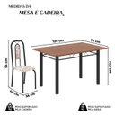 Ver imagem 3 de Conjunto para Sala de Jantar com 4 Cadeiras Lívia Preto/Bege